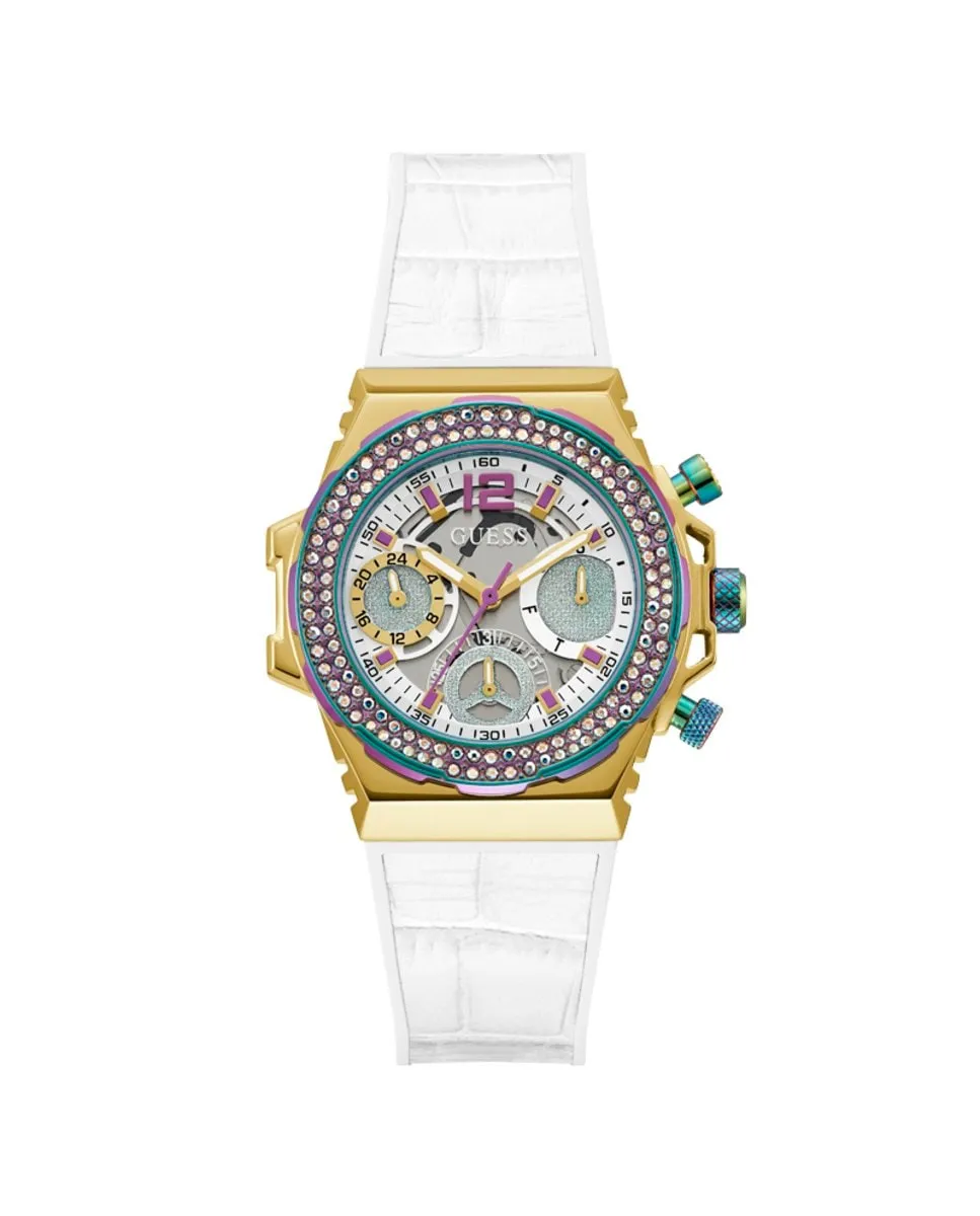 

Женские часы Fusion GW0553L2 с кожаным и белым ремешком Guess, белый