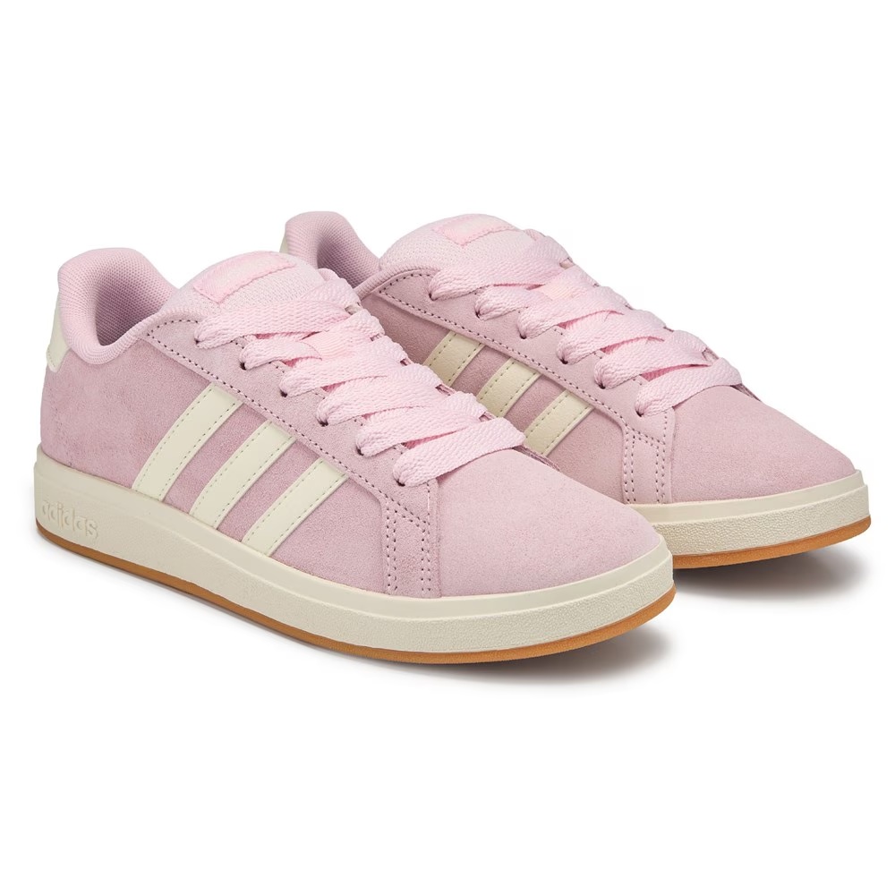 

Детские кроссовки grand court 00s little/big kid Adidas, pink/white/gum
