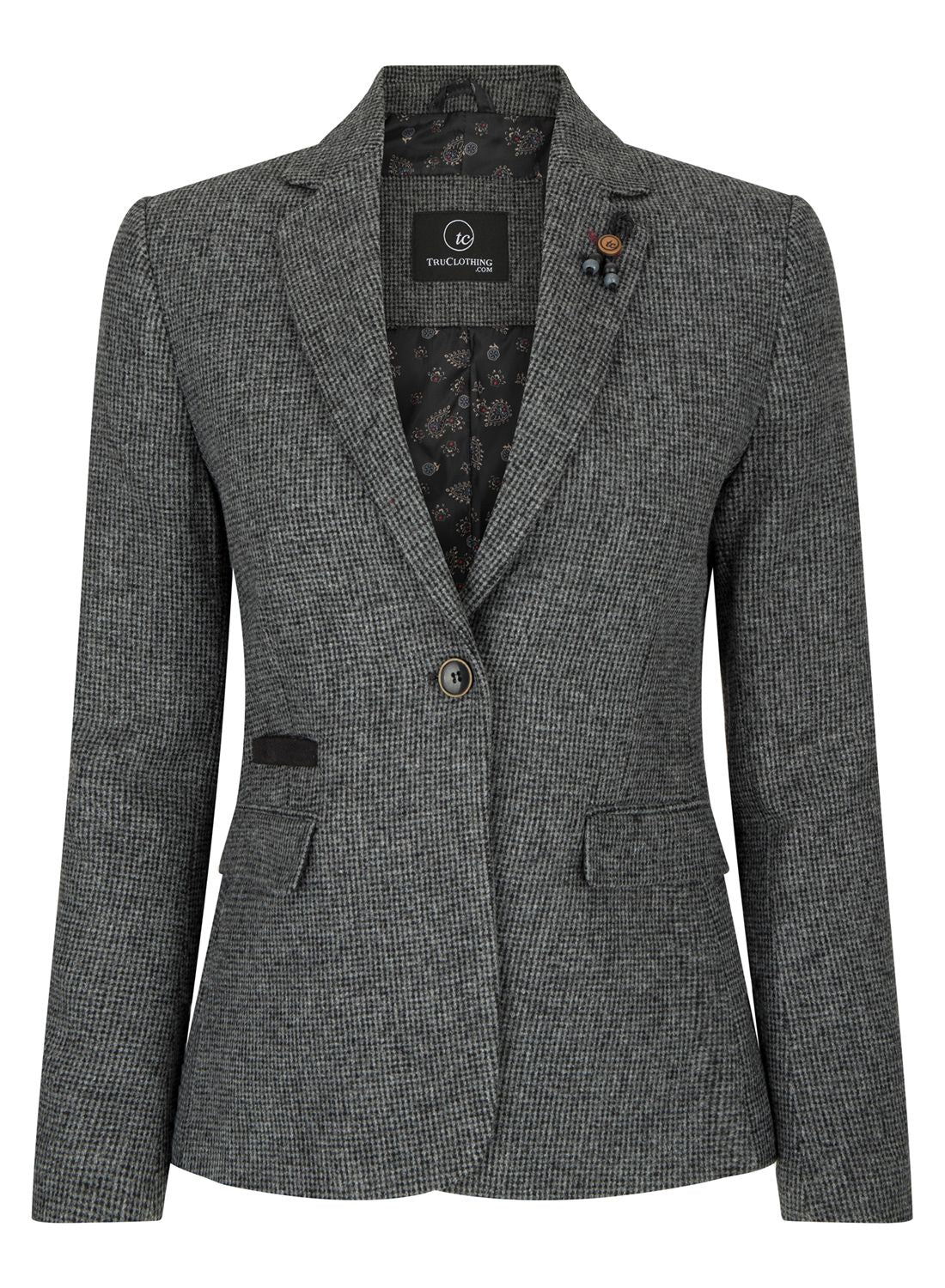 

Wsn - Блейзер в клетку "елочка" 1920-х, шерсть с акрилом TruClothing, серый