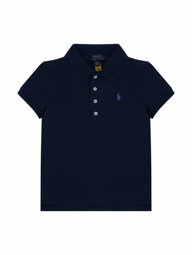

Хлопковое поло с логотипом Ralph Lauren, тёмно-синий