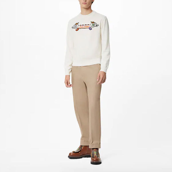Толстовка men's x nigo2 crossover lv2 ss22 dragon cartoon printing pullover white Louis Vuitton, белый — фото 2