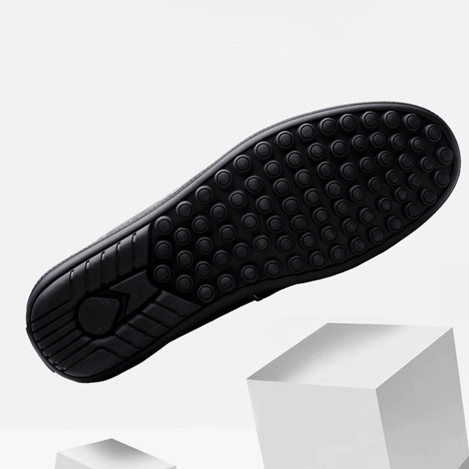 Мужские кожаные мокасины Dacnakby Two Tone Penny Loafers с элегантной пряжкой, повседневные слипоны, лодочные туфли, розовый/серый — фото 3