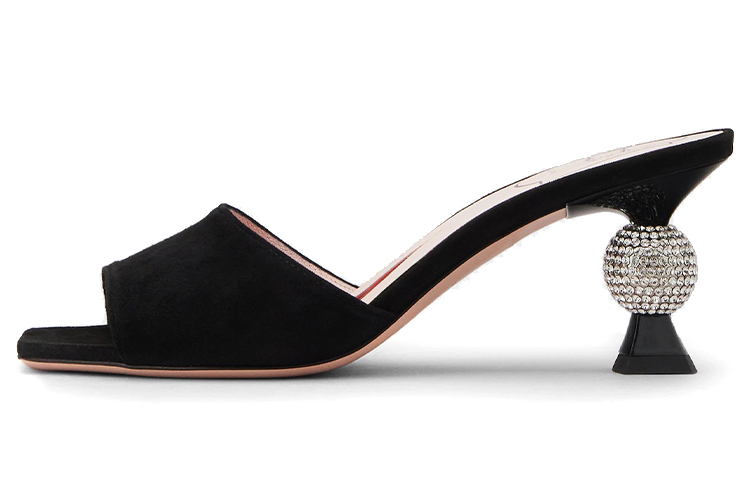 Слипоны Slide Slippers женские черные Roger Vivier