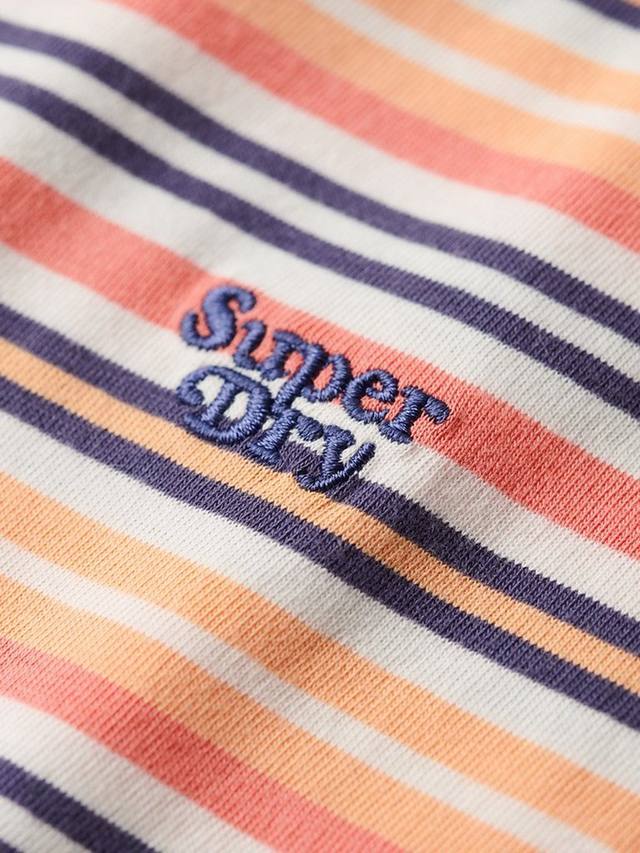 Футболка Essential Logo с полосками приталенного кроя Superdry, Sunset Coral Stripe — фото 4