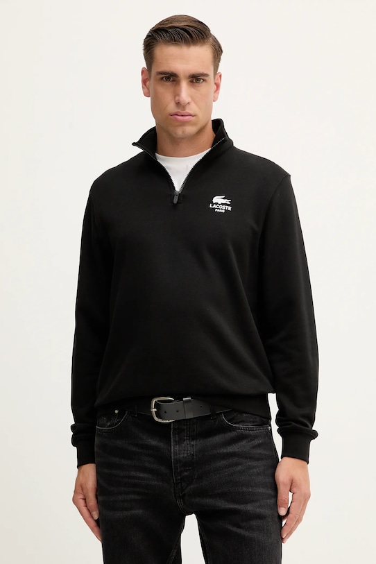 

Хлопковая блузка Lacoste, черный