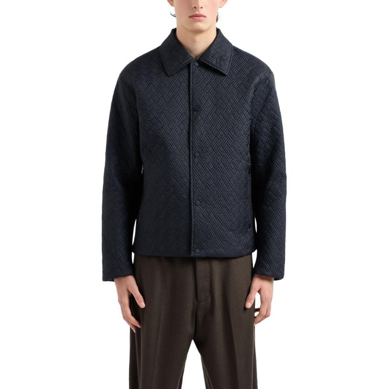 Куртка пуховик мужская морская синяя EMPORIO ARMANI — фото 4