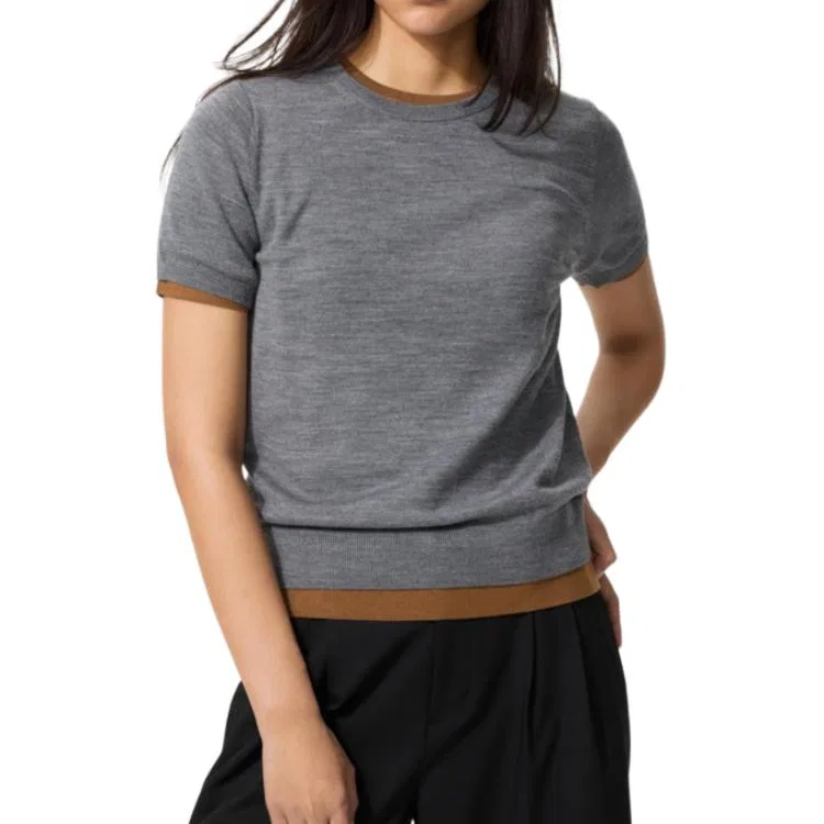 Свитер женский с круглым вырезом UNIQLO Sky Gray