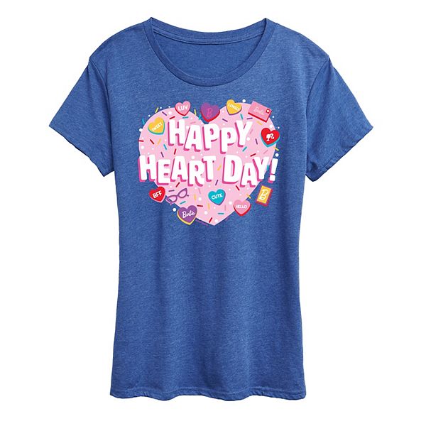 

Футболка Women's happy heart day graphic Barbie, Heather Royal Blue