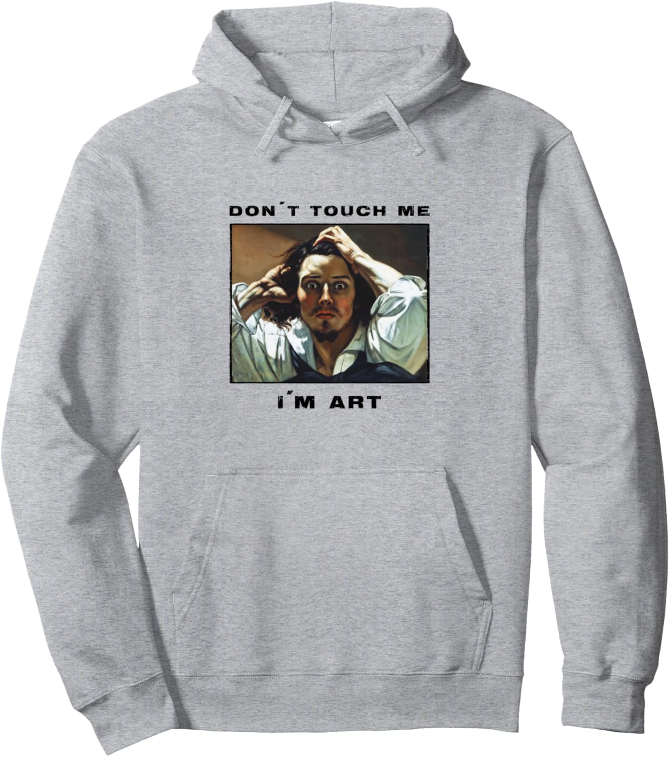 

Картина Курбе «Не трогай меня. Я - искусство для любителя искусства». Толстовка, серая Classic Art Design