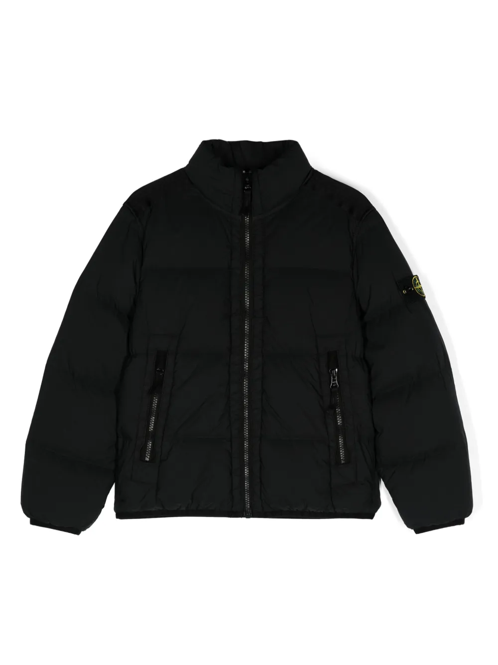 

Стеганая куртка с нашивкой Compass Stone Island Junior, черный
