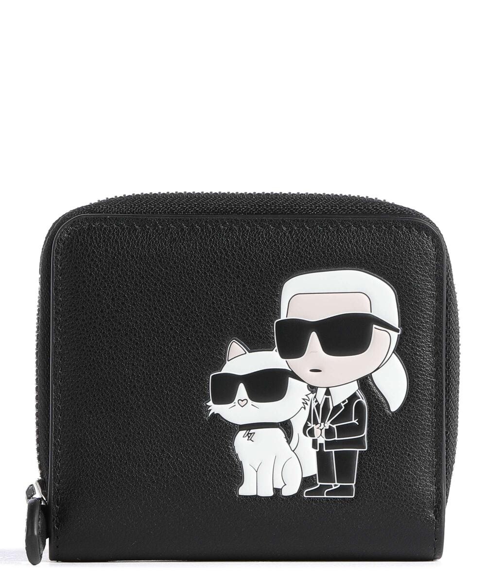 

Кошелек Ikonik 2.0 из зерненой яловой кожи Karl Lagerfeld, черный