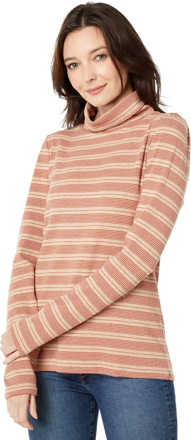 

Пуловер Dylan by True Grit Stripe Amelia Turtleneck, красный