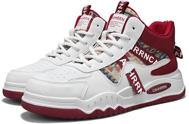 

Высокие кеды, белые с ярким узором, шнуровка, спортивная обувь Generic