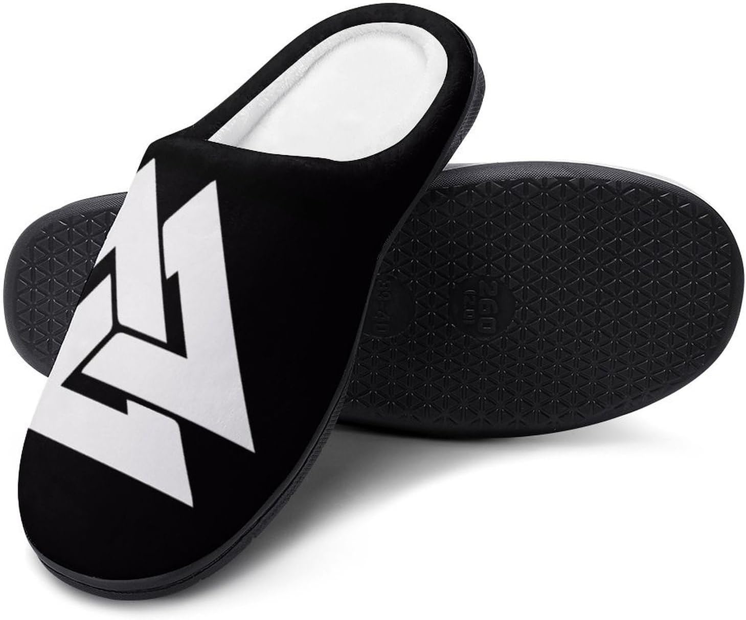 

Тапочки YXHZYHY Comfort из хлопка для мужчин, мягкие, противоскользящие, теплые домашние тапочки для пары, с 3D-узором в виде викингских символов, Viking Symbol a