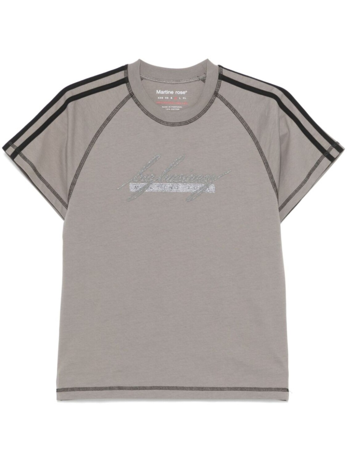 

Футболка Martine Rose Raglan Shrunken, серый
