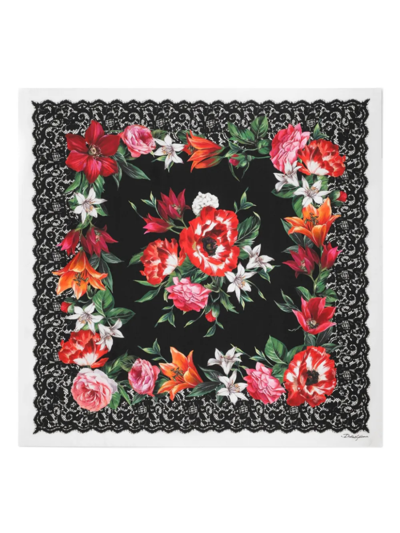 

Dolce & Gabbana платок с цветочным принтом, черный