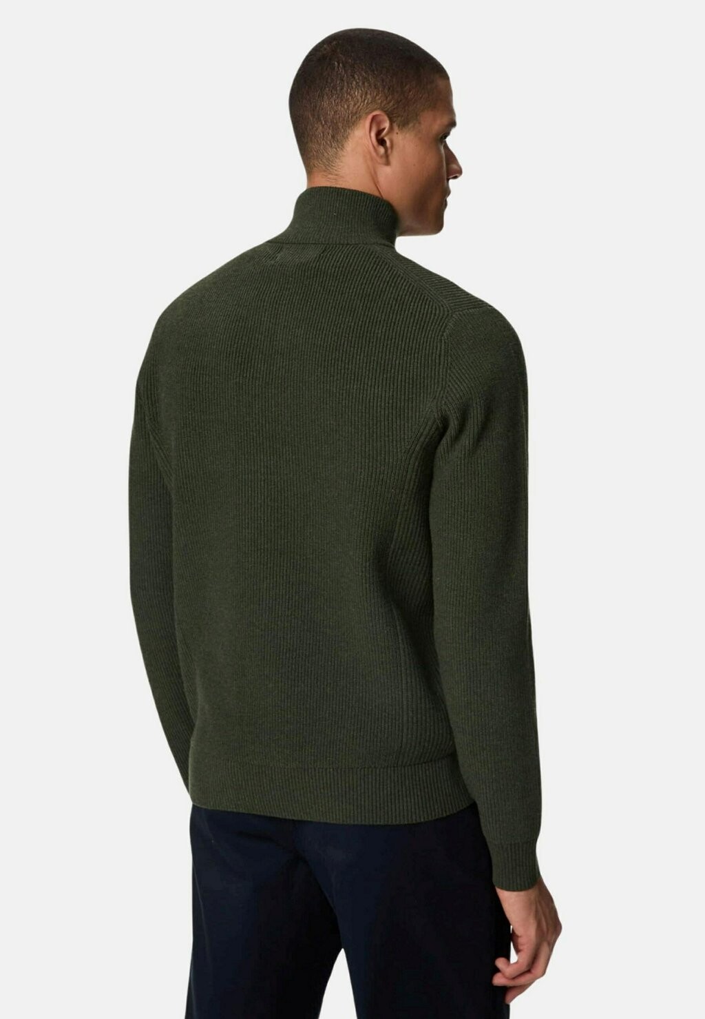 

Джемпер COTTON BLEND RIBBED HALF ZIP Marks & Spencer, светло-зеленый