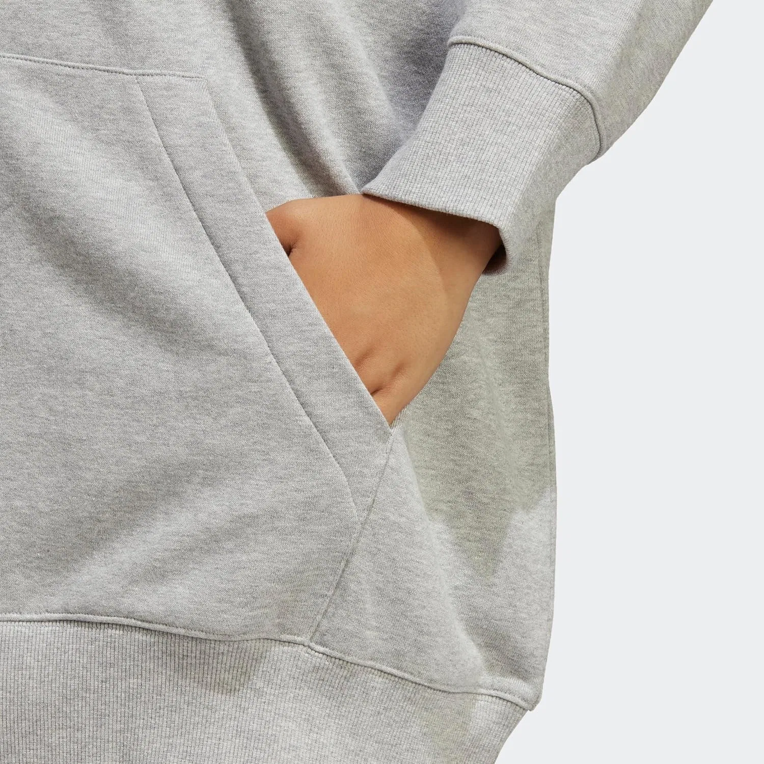 Толстовка на молнии adidas, Medium Grey Heather / White — фото 4