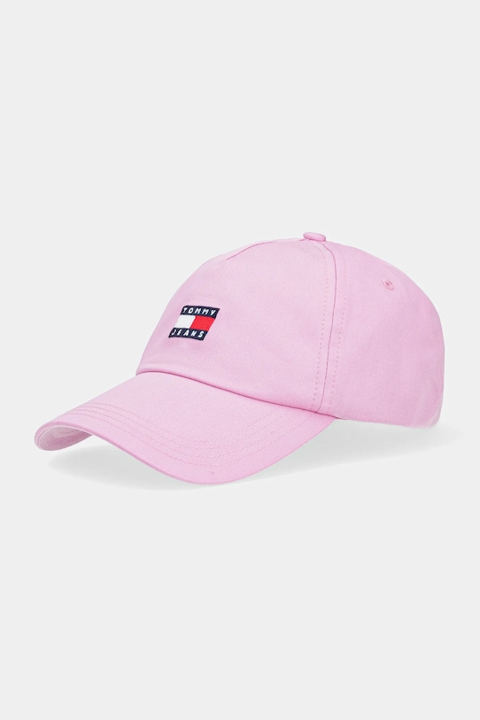 

Хлопковая кепка с козырьком Tommy Jeans, розовый