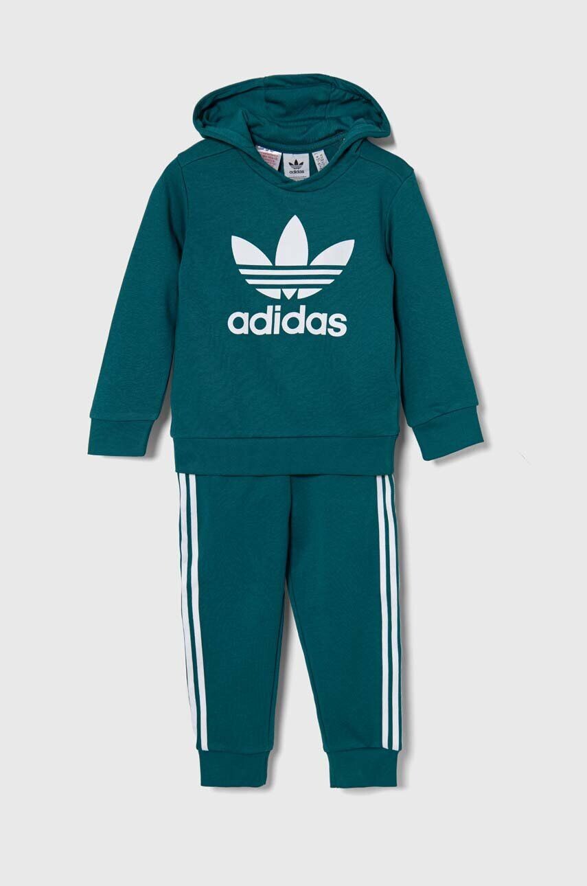 Детский спортивный костюм adidas Originals HOODIE SET, бирюзовый — фото 2