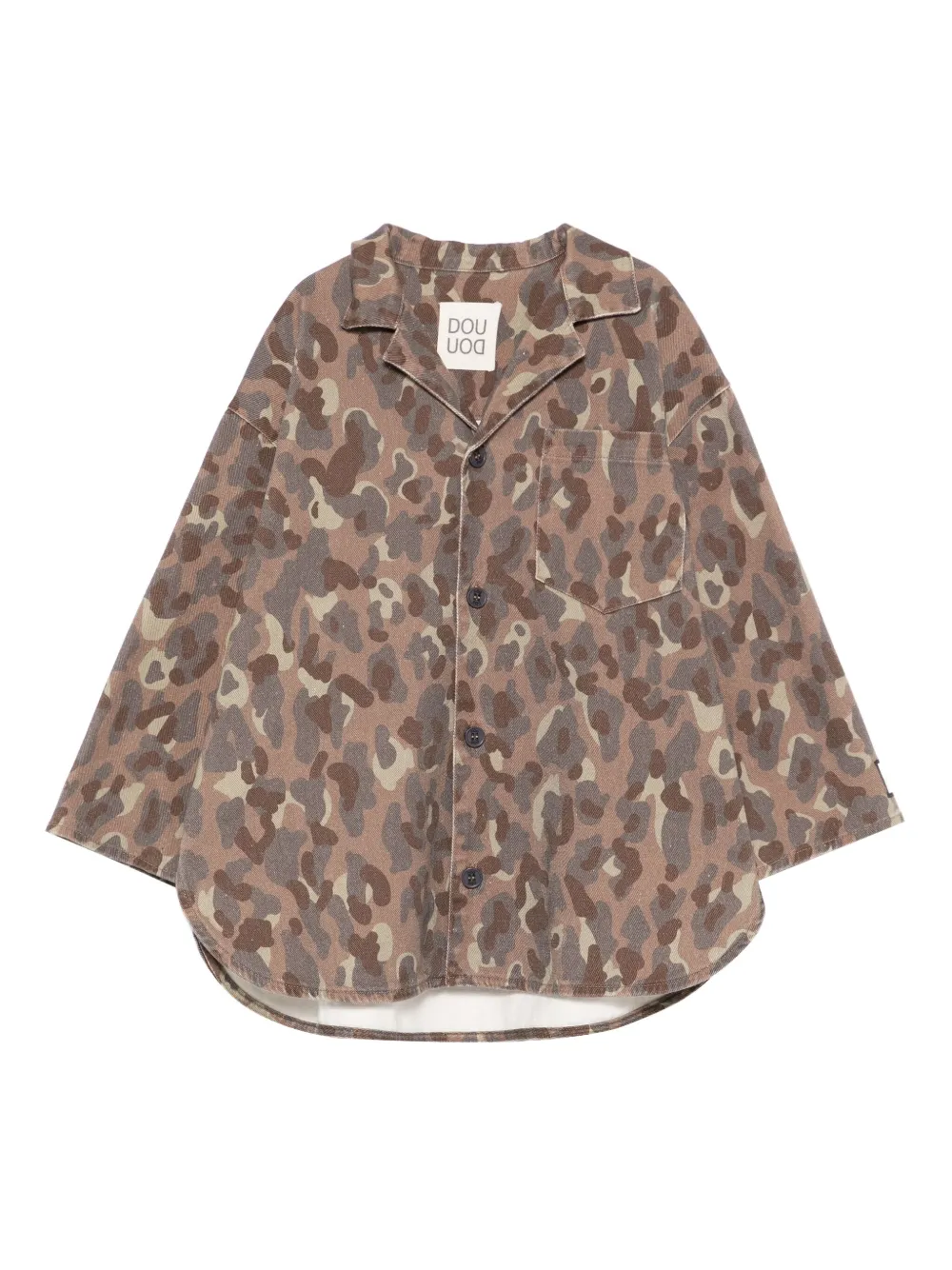 

Куртка-рубашка с камуфляжным принтом Douuod Kids, коричневый
