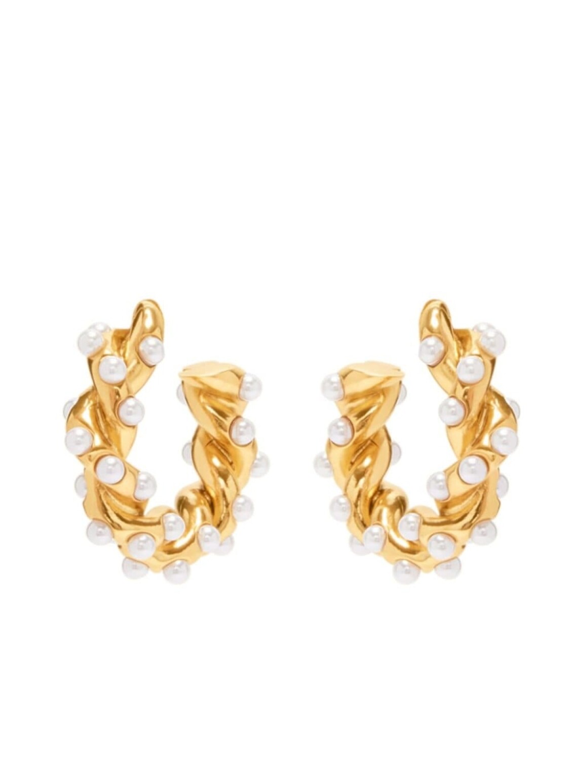

Серьги-кольца Small Rope Pearl Oscar de la Renta, золотой