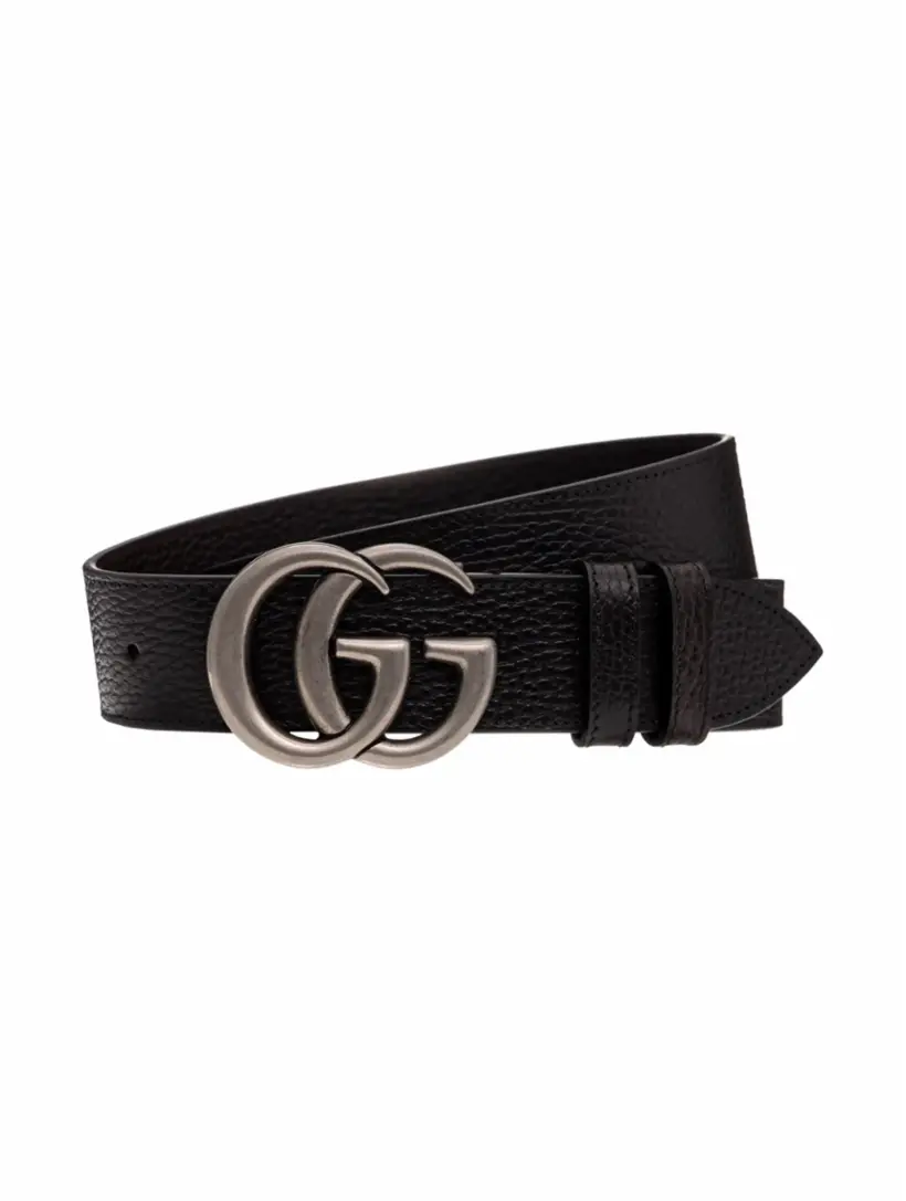 

Кожаный ремень GG Marmont Gucci, черный