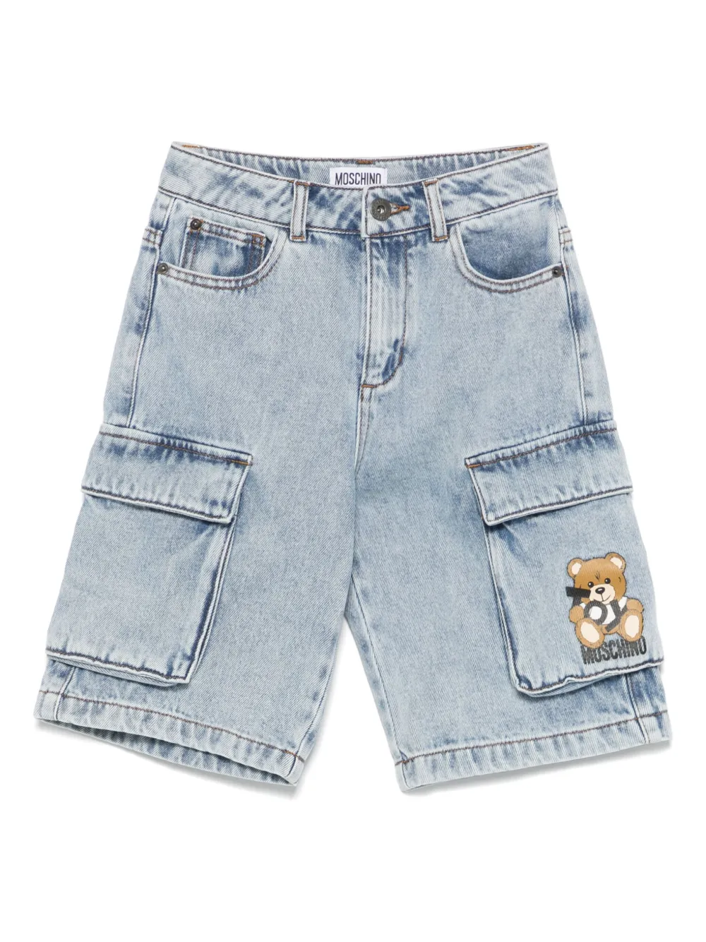 

Шорты карго с нашивкой Teddy Bear Moschino Kids, синий