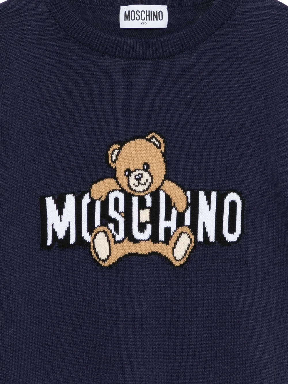 Свитер с круглым вырезом "Тедди" Moschino Kids, синий — фото 3