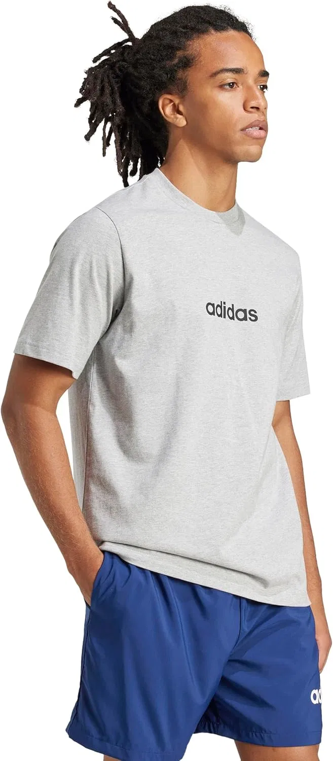Футболка мужская Adidas Originals Linear Single Jersey, Medium Grey Heather/Black — фото 2