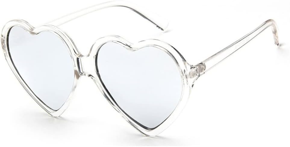 

Солнцезащитные очки Love Heart для женщин, модные, милые, сексуальные, в стиле ретро, ​​«кошачий глаз», винтажные, красные, фиолетовые, чайные, с линзами UV400, женские generic, Transparent Silver