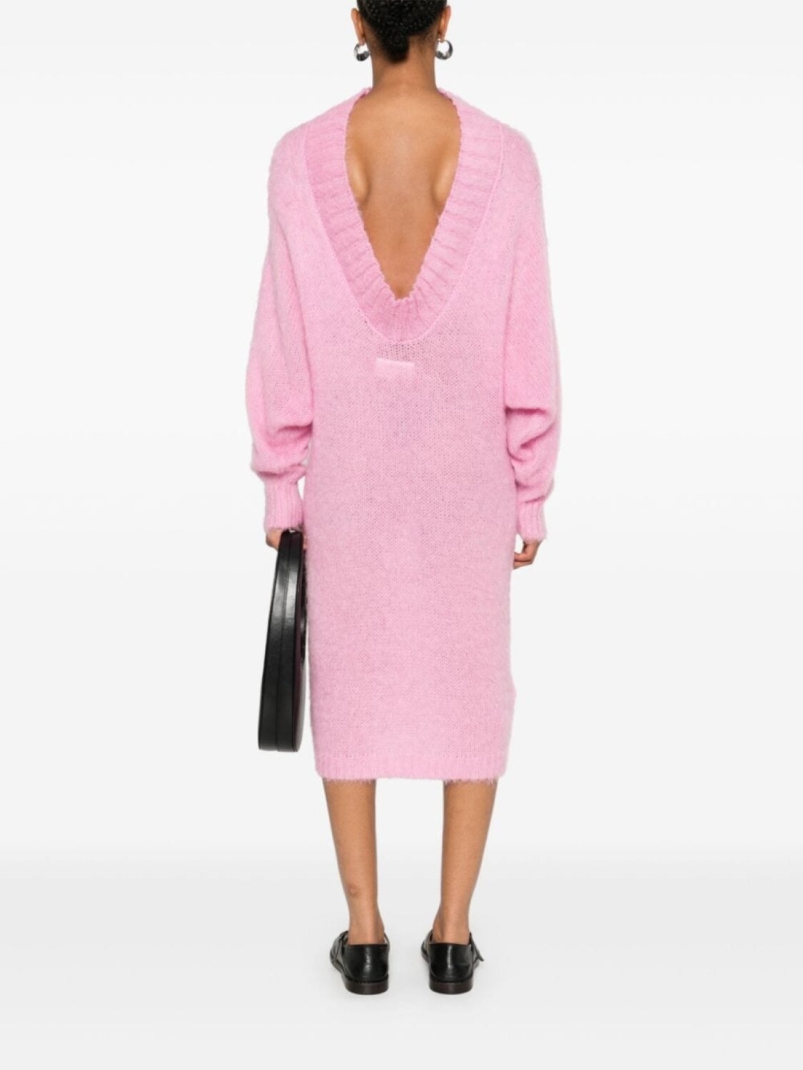 

MM6 Maison Margiela трикотажное платье миди, розовый