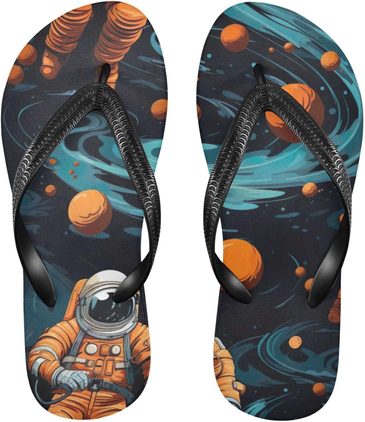 

Пляжные летние сандалии Space Planet Galaxy Astronaut для женщин и мужчин, шлепанцы для душа Kfbe