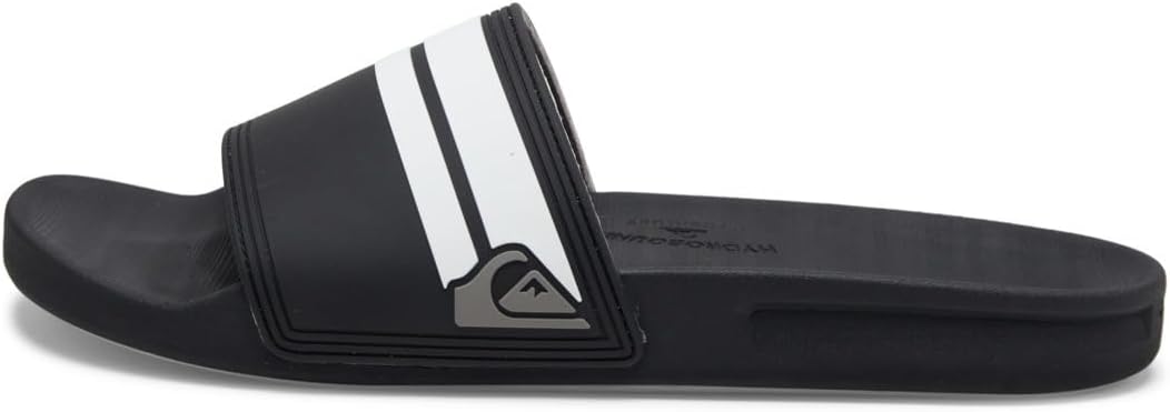 Мужские сандалии Quiksilver Rivi Slide с комфортом Hydrobound, черный/серый — фото 3
