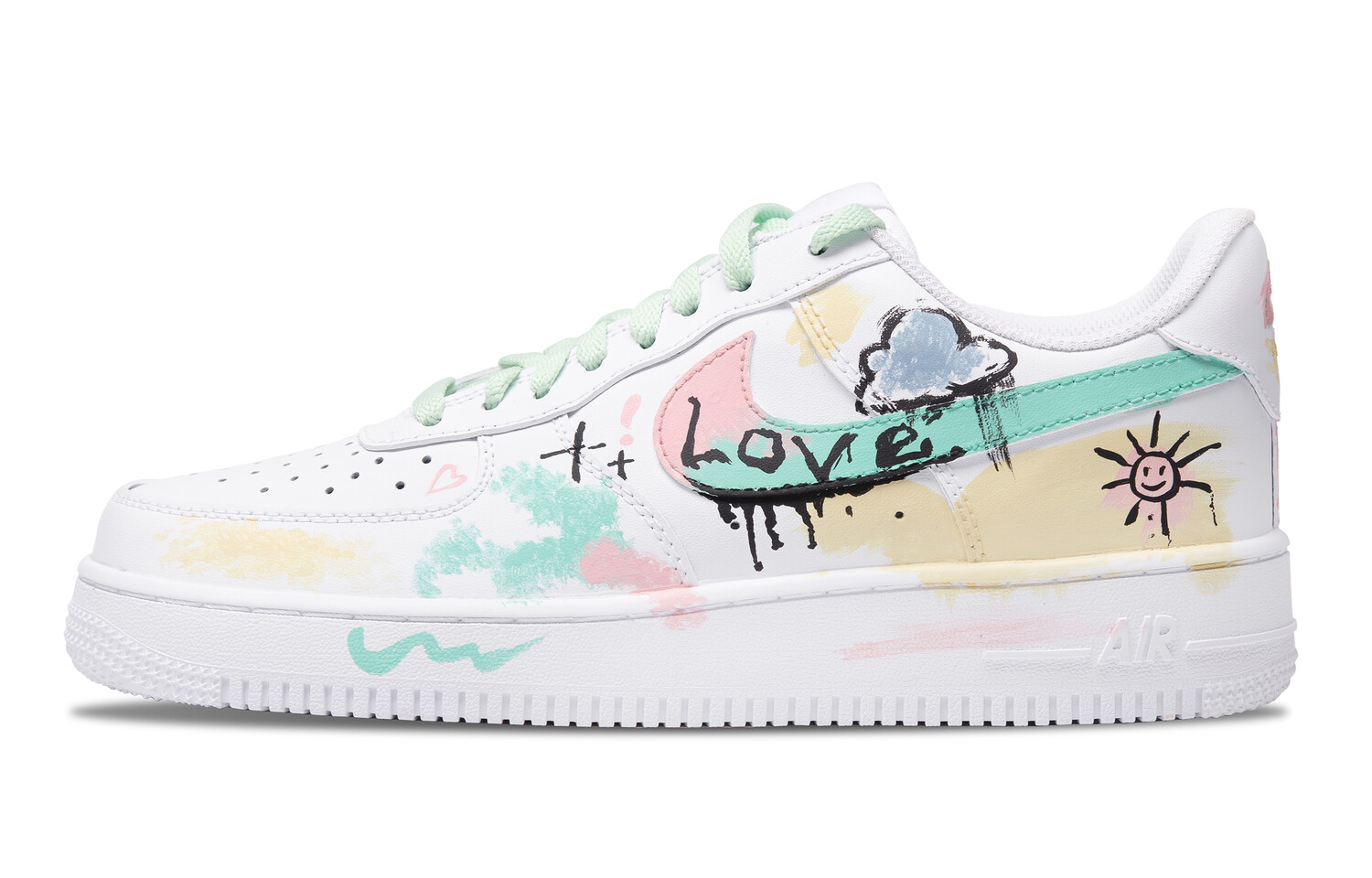 

Кроссовки Nike Air Force 1 Skateboarding Shoes Men Low-top Green, цвет Storm