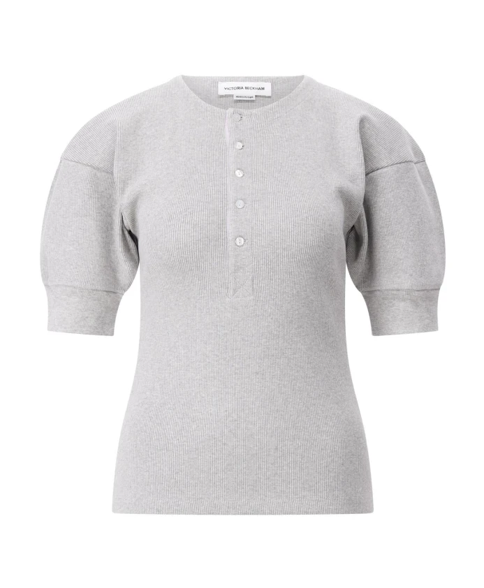 

Футболка с рукавами-баллонами Victoria Beckham, серый