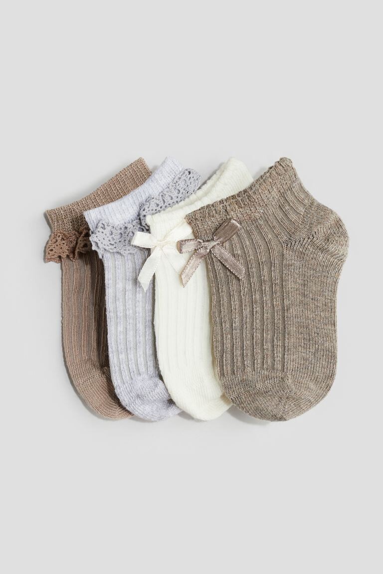 

Упаковка из 4 коротких носков H&M, бежевый
