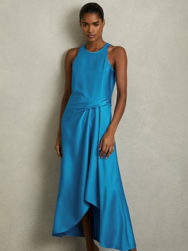 

Миниатюрное драповое платье из мики Reiss, синий
