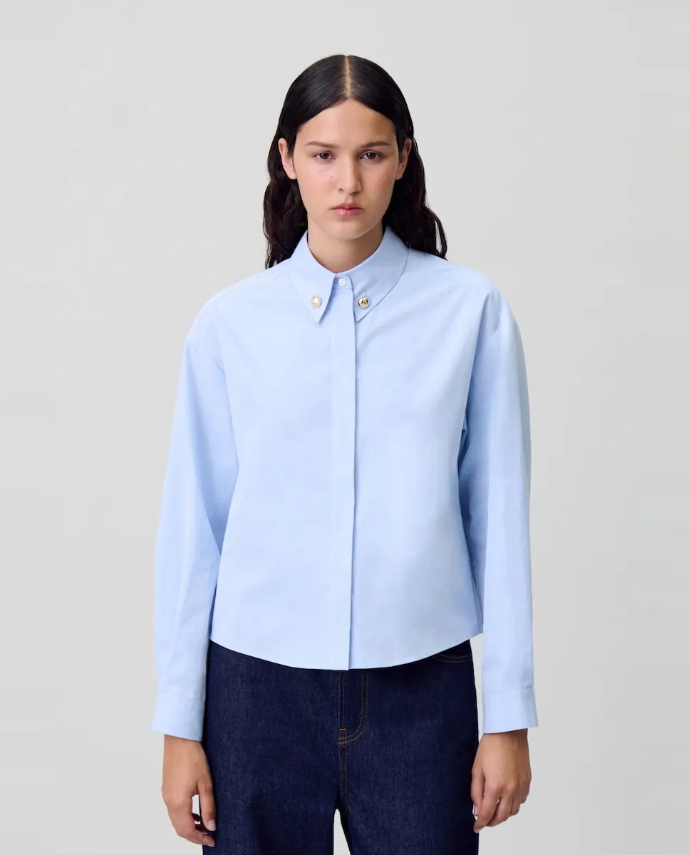 

Женская рубашка с квадратным вырезом Claudie Pierlot, светло-голубой