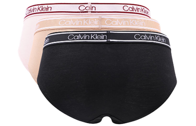 Женские Трусы Calvin Klein, 1 Набор 3 Штуки (Розовый+Телесный+Чёрный) — фото 3