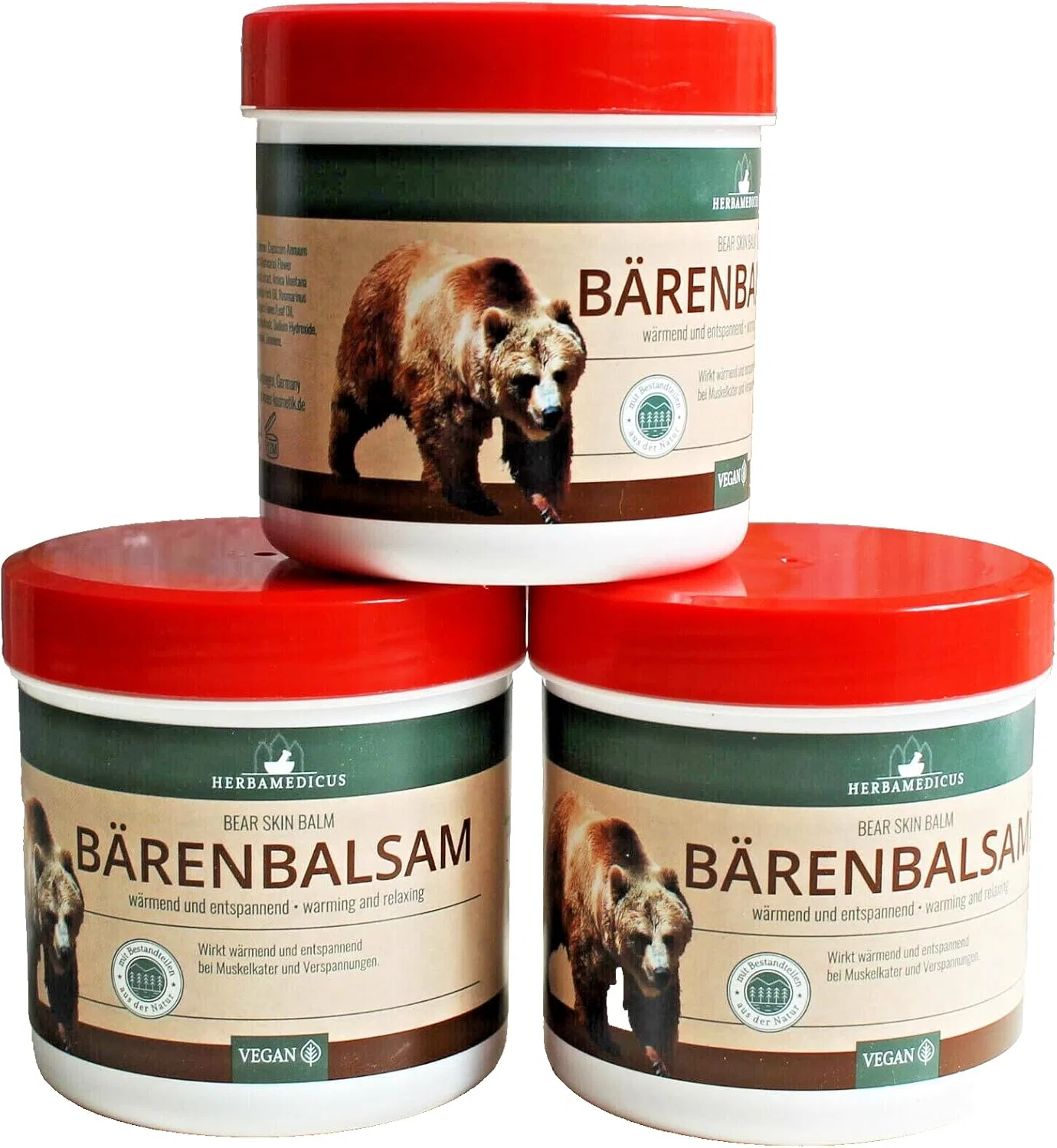 Веганский бальзам для тела «Bear Balm» от Herbamedicus, 3 x 250 мл Generisch