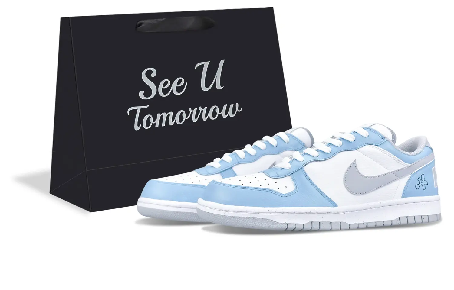 

Nike Мужские износостойкие дышащие низкие скейтборд-кроссовки белого и синего цвета