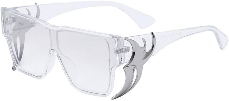 

Модные солнцезащитные очки в стиле панк большого размера, роскошные солнцезащитные очки в крупной оправе для мужчин и женщин, трендовые цельные очки с защитой от УФ-излучения UV400 TYUVIVO, C5transparent