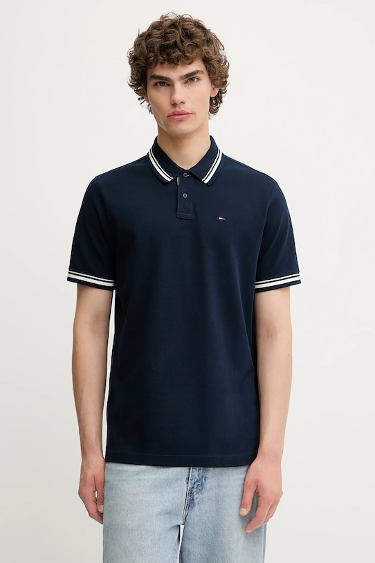 

Хлопковая поло Tommy Jeans, темно-синий