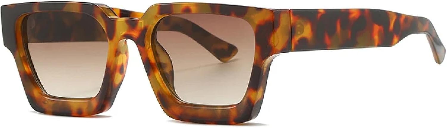 

Роскошные солнцезащитные очки для женщин и мужчин, модные солнцезащитные очки в винтажном стиле, панк, маленькая оправа, защита от УФ-излучения UV400 TKKTLLT, Leopard Tea