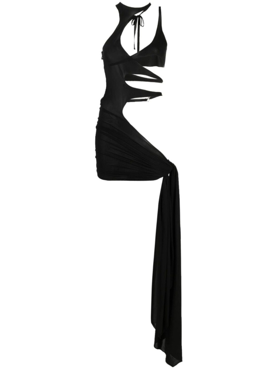 

Mugler драпированное платье без рукавов, черный