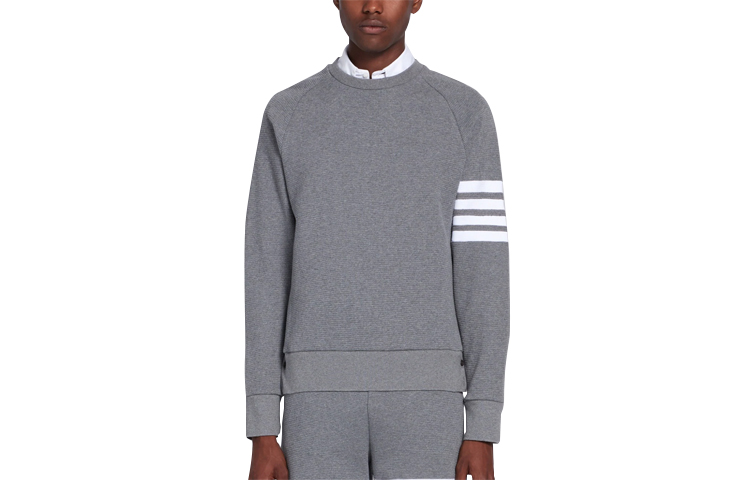 

Футболка с регланными рукавами и круглым вырезом THOM BROWNE, серая