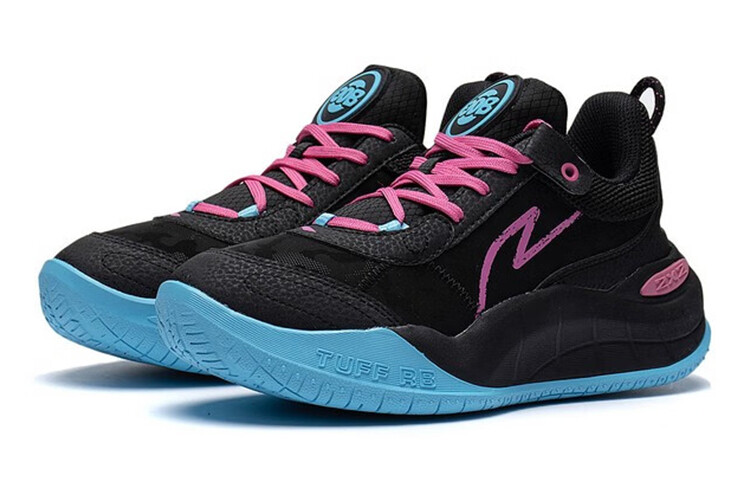 Детские баскетбольные кроссовки GS Low-top черные/синие/розовые Lining Young — фото 3