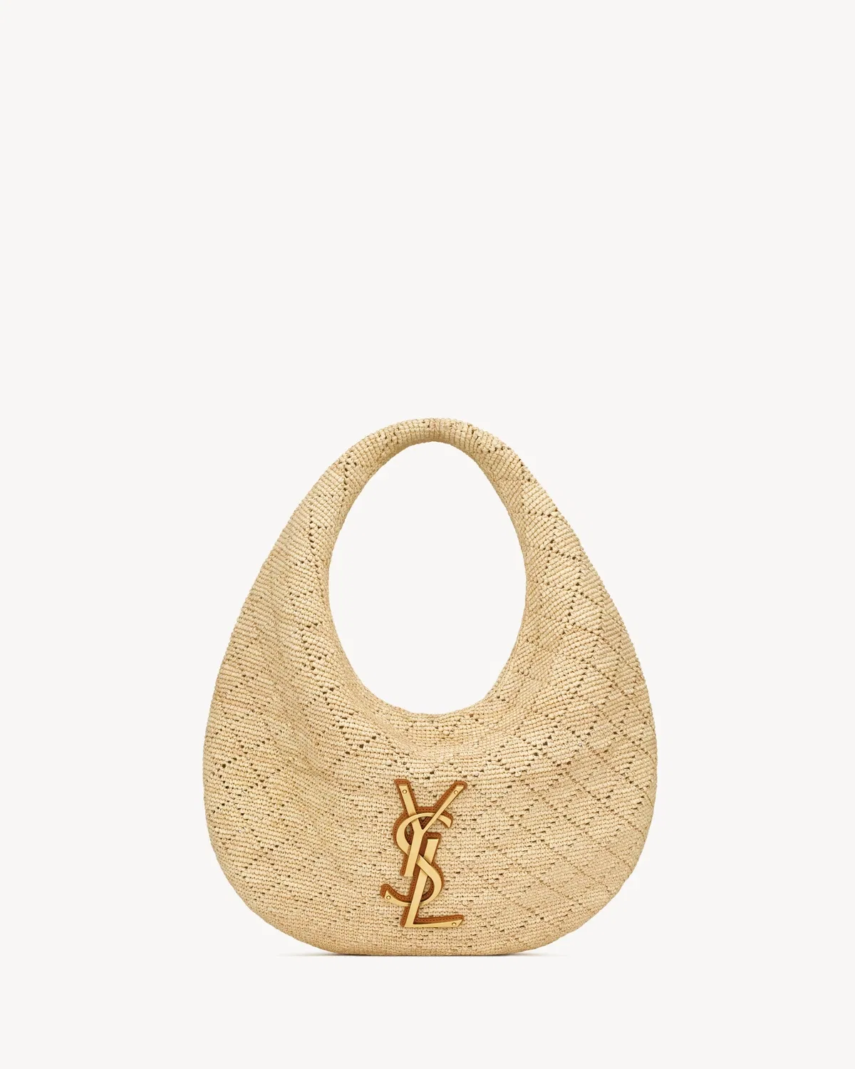 ICARE хобо из рафии SAINT LAURENT, бежевый