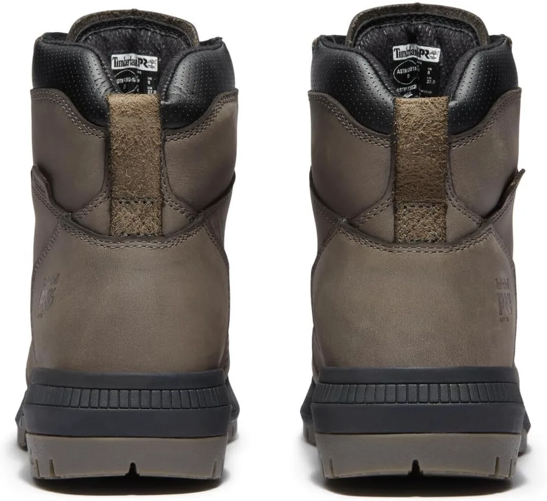 Мужские промышленные рабочие ботинки Timberland PRO Montauk с водонепроницаемым верхом и мягким носком, 6 дюймов, серый — фото 3